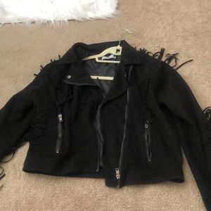 Black fringe jacket